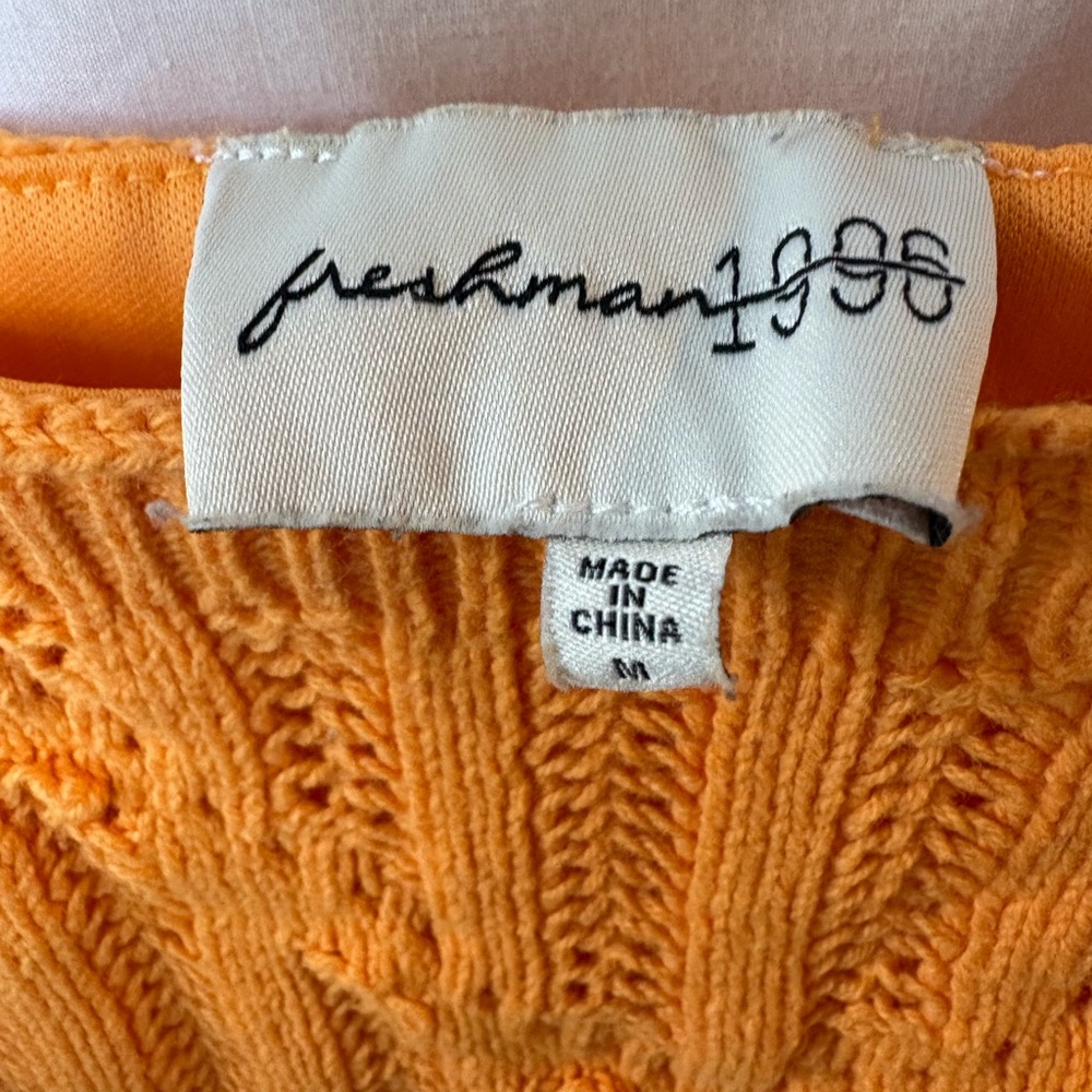 Orange Knit Skirt and Matching Top by Freshman 1996 - Picture 2 of 6